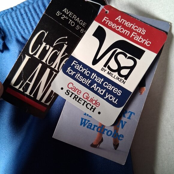 Cricket Lane Comfort Motion Skirt Size 14 Blue Elastic Midi Vintage 1980s NOS - Picture 10 of 15